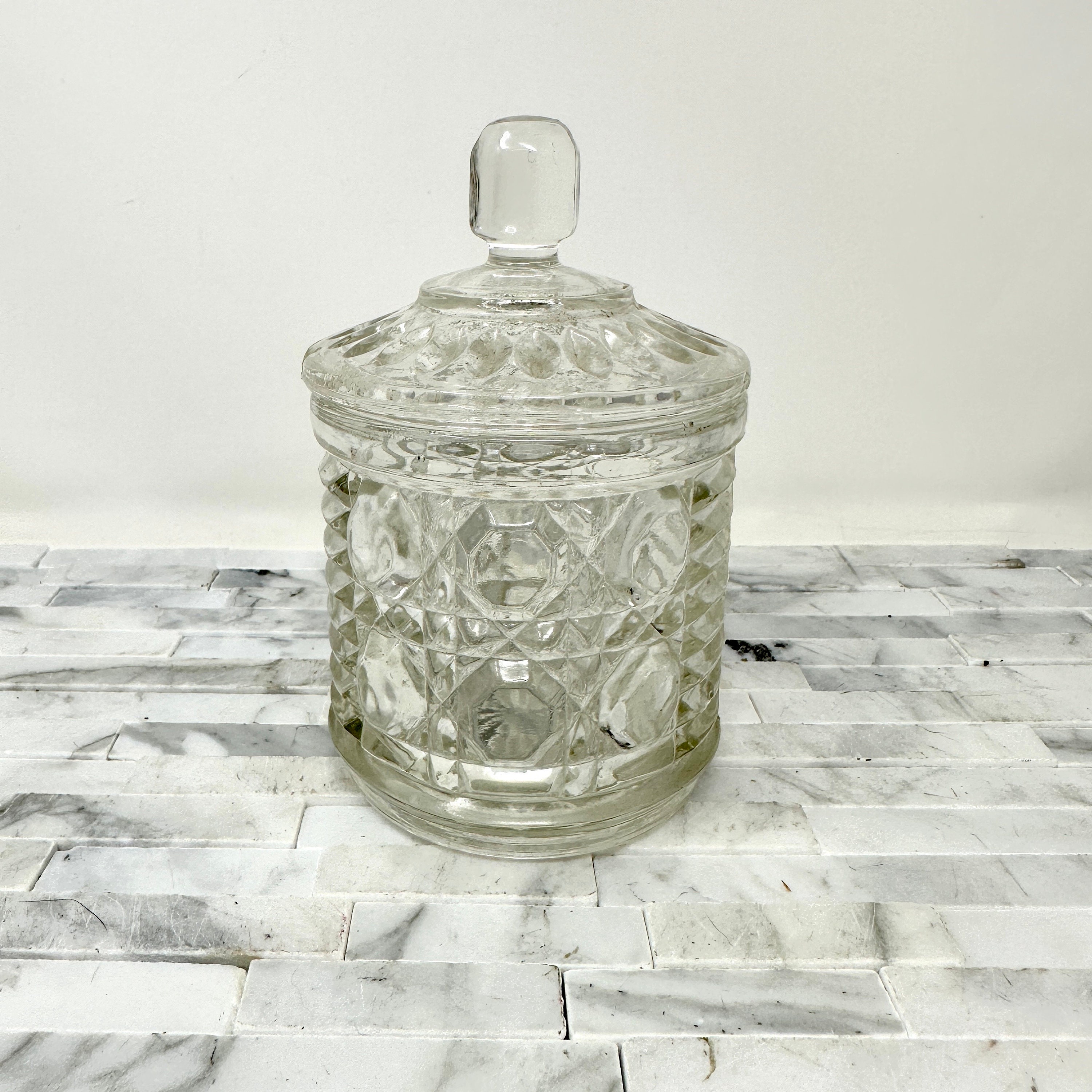 Large Late 20th Century Vintage English Glass Storage Jar, 1970s