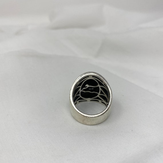 Effy Sterling Silver Onyx Ring Size 6 1/2, Vintag… - image 7