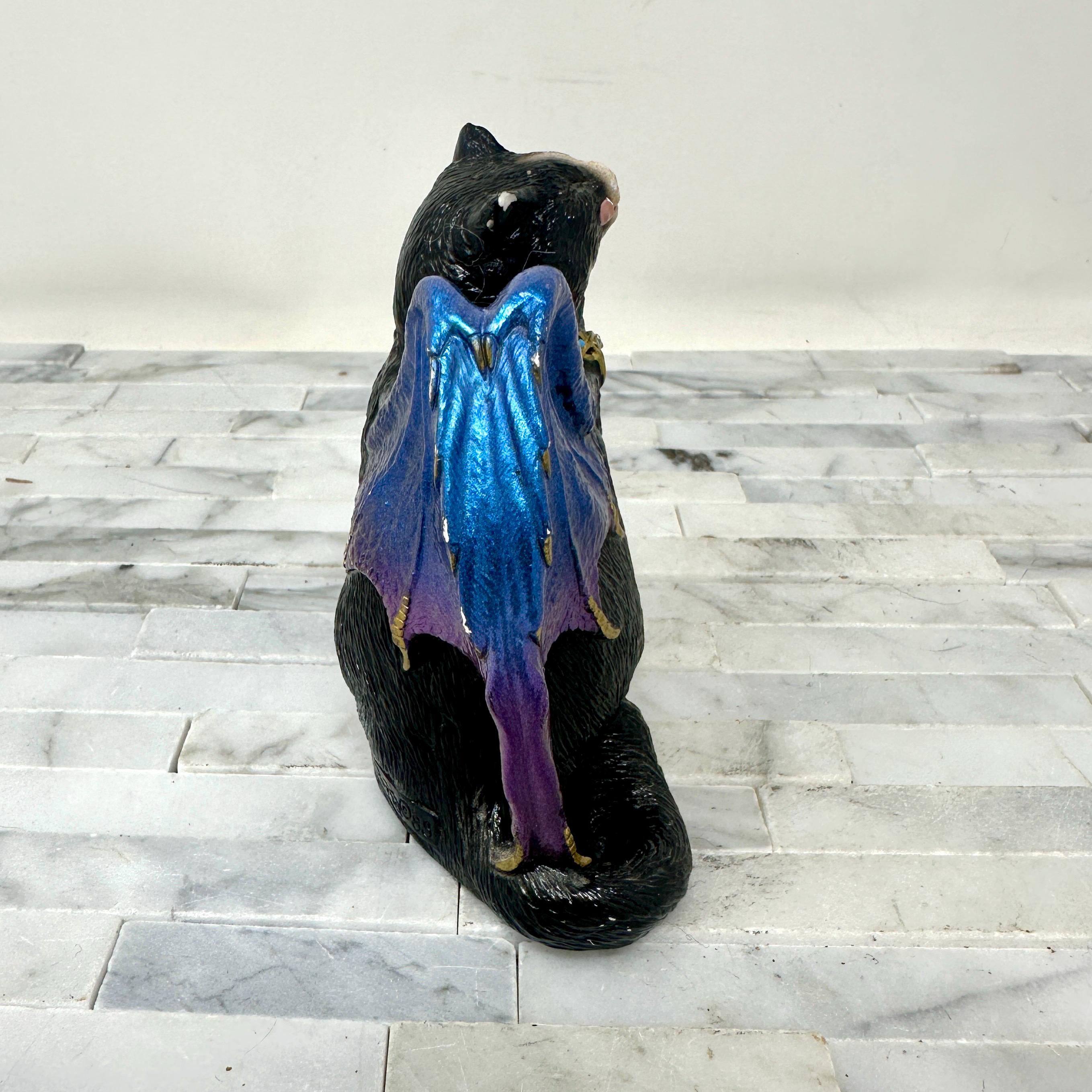 Windstone Editions Flap Cat With Dragon Wings, Vintage Tuxedo