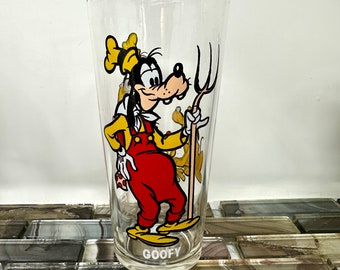 Pepsi Walt Disney Glass Tumblers, Vintage Goofy Uncle Scrooge Minnie Mouse Cartoon Character Kitchen Glassware, Pepsi Collectors Series