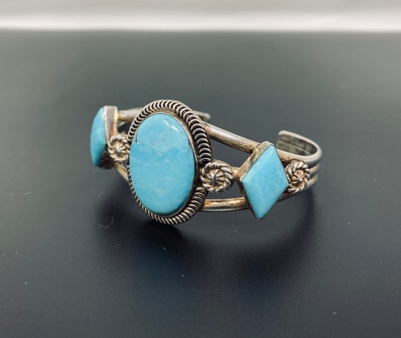 Whimsical Vintage Native American Navajo Royston Turquoise Sterling Silver Bracelet Old Whimsical Vintage Native American Navajo Royston Turquoise Sterling Silver Bracelet Old