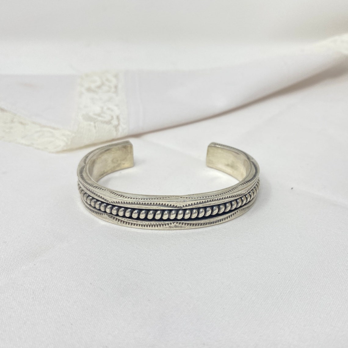 NA Signed Sterling Silver Cuff Bracelet SMALL Wrist Cuff Etsy