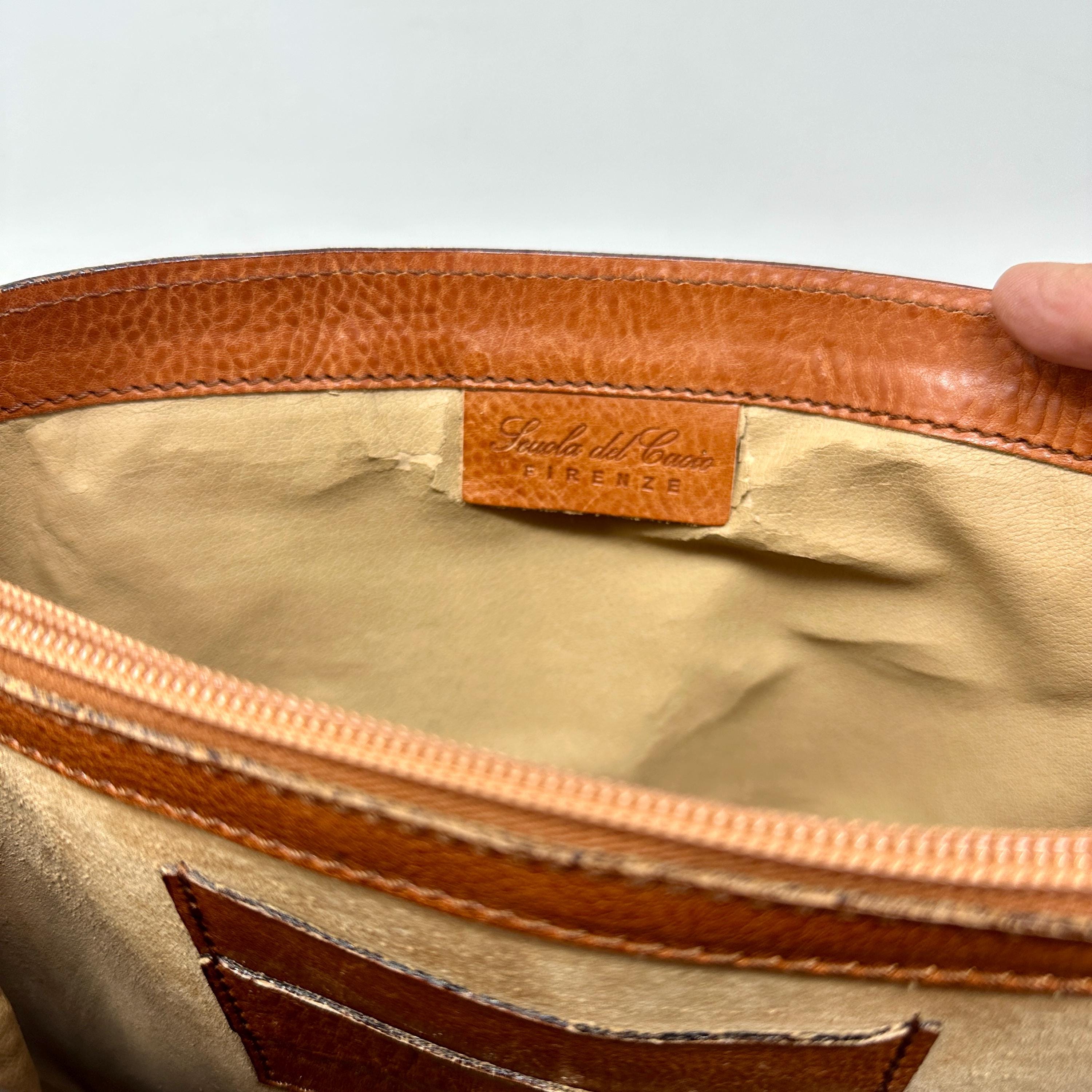 Scuola Del Cuoio Firenze Brown Leather Saddle Bag Purse  display picture 1