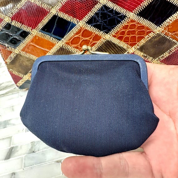 Patchwork Reptile Alligator Leather Box Purse Top… - image 15