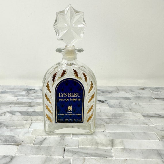 Lys Bleu Perfume Bottle 1.7 Oz Vintage Le Prince Henri Pierre 