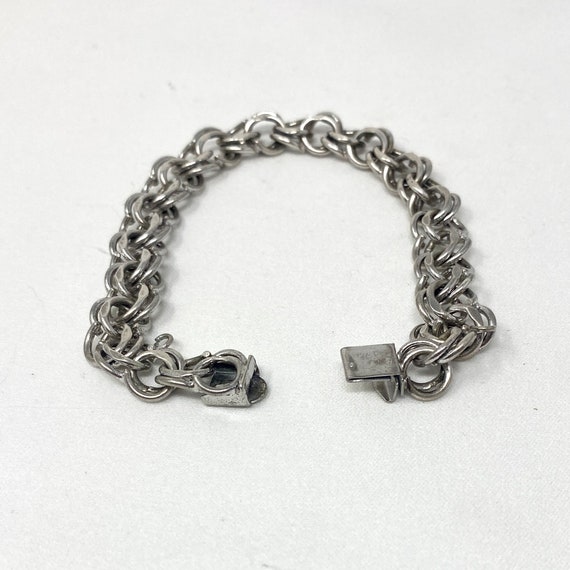 JB Sterling Silver Charm Bracelet  7 1/2", Vintag… - image 5