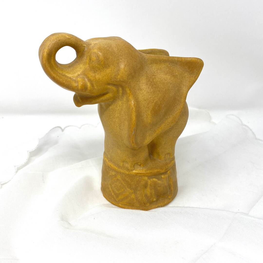 Niloak Pottery Elephant Planter Vase Vintage 1930s Brown Etsy