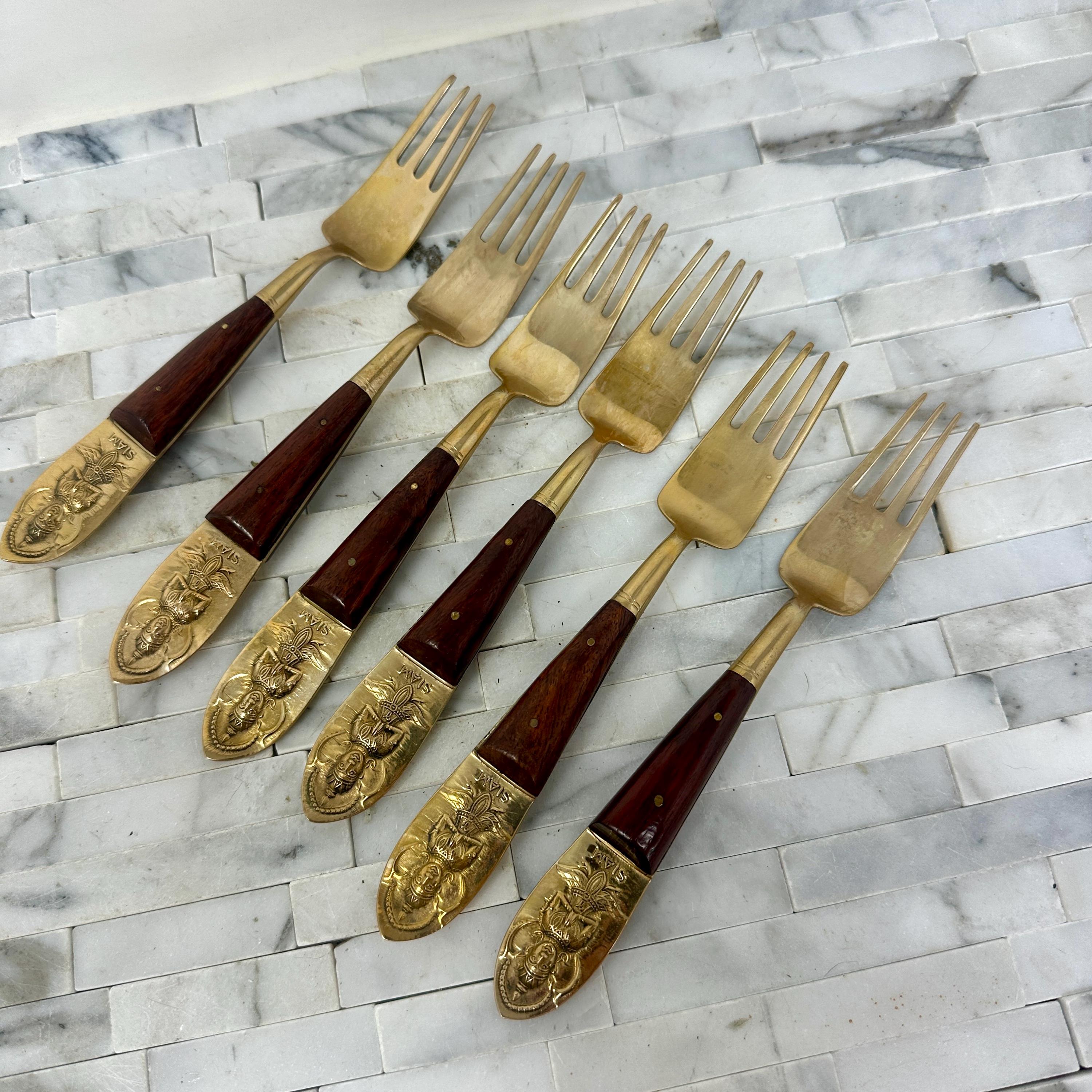 カトラリー(スプーン等) Thai Brass flatware Thai Brass Flatware - Etsy