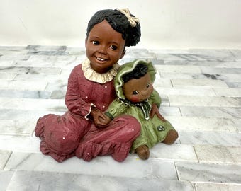 Martha Holcombe Patti 2002 B LE Figurine, Vintage Miss Martha Original All Gods Children, African American Black Little Girl Sitting Doll