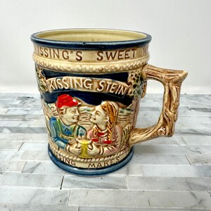 Lego Kissing Stein, Vintage 2 Handle Lovers Beer Tankard, Vintage Decorative Barware Mug, Lego Japan, Couple Gift