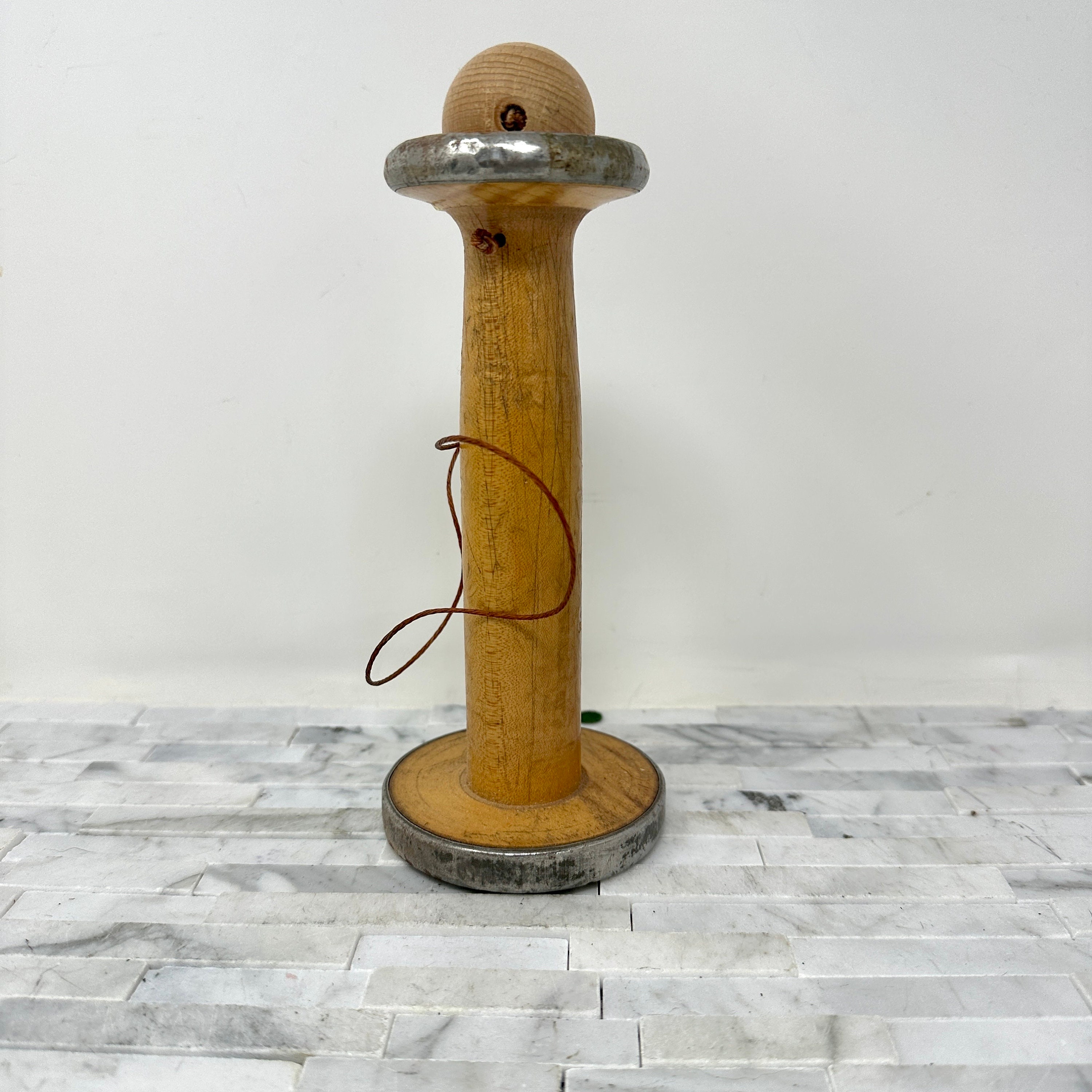 Antique Cotton Reel Stand - Treen, 585291