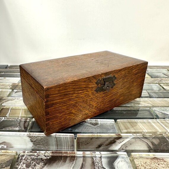 Steamer Trunk Box Brown Leather Box Hinged Lid Trinket Box Jewelry Box -  Ruby Lane
