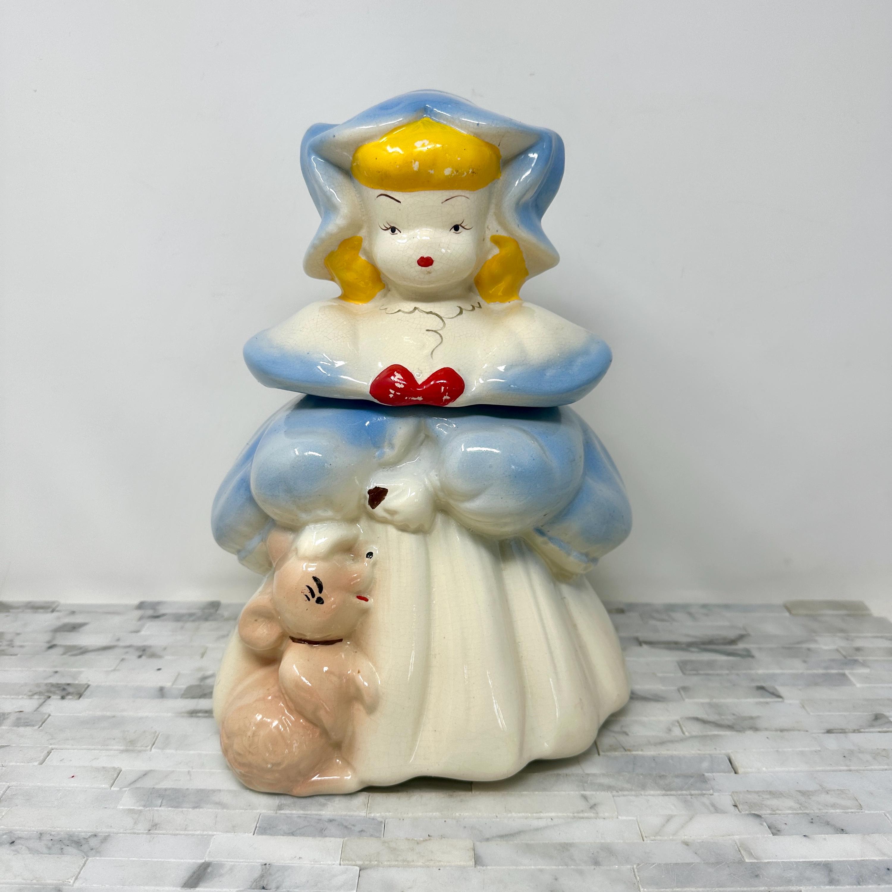 Brush Mccoy Goldilocks Cookie Jar 4748, Vintage Large Girl in Blue