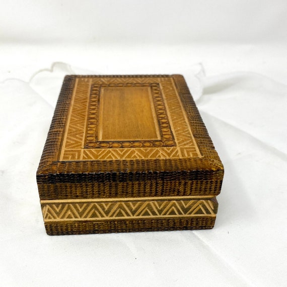 Carved Wood Box Made Poland 5", Poplar Linden Lim… - image 5