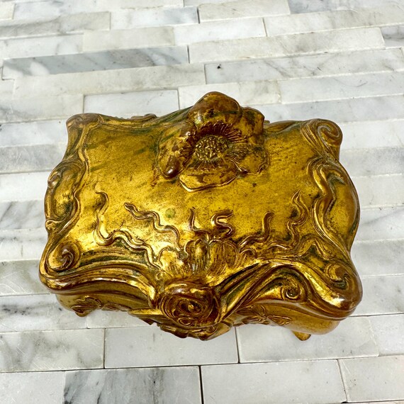 B&W Brainard Wilson Gold Brass Jewelry Casket Box 175