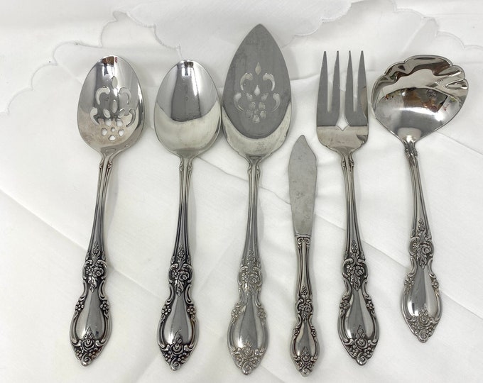 Oneida Louisiana 6 Piece Hostess Set Vintage 1980s Stainless Etsy