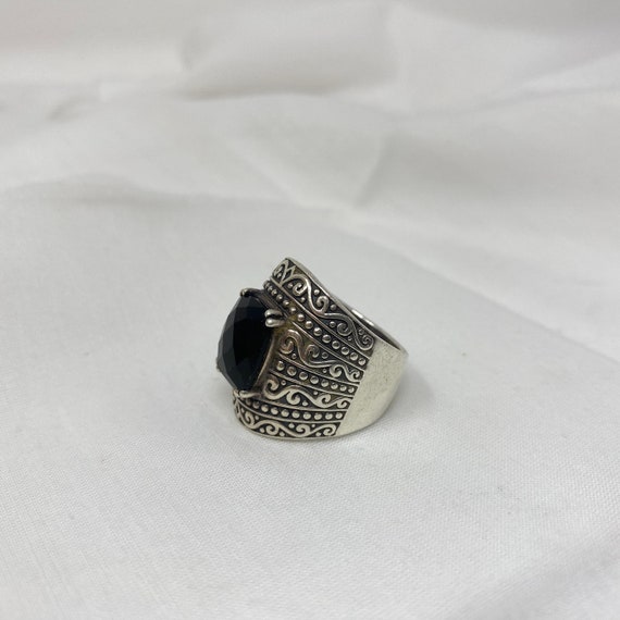 Effy Sterling Silver Onyx Ring Size 6 1/2, Vintag… - image 4