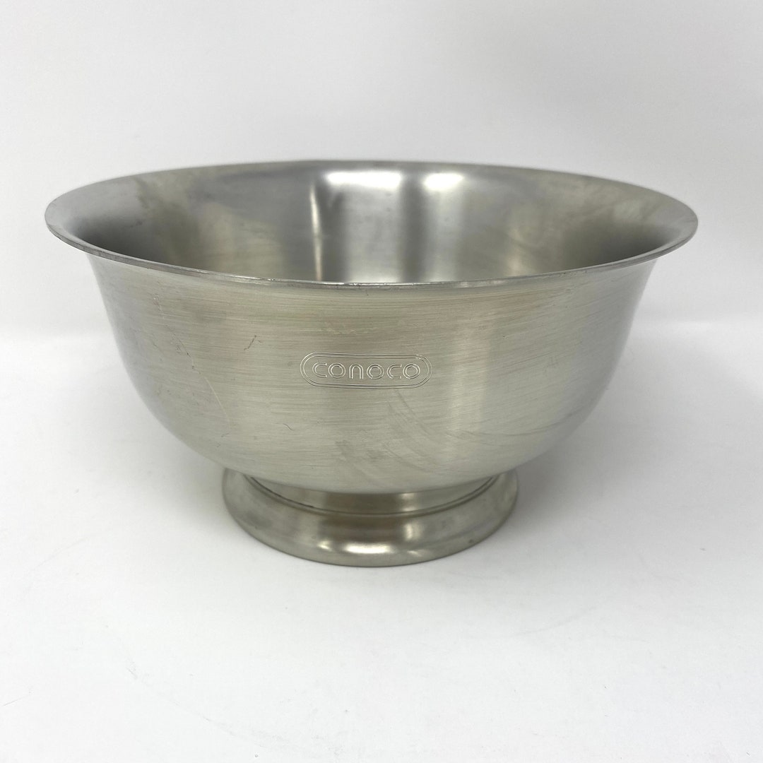 Boardman Colonial Pewter Paul Revere 8 Bowl, Vintage Large Engraved