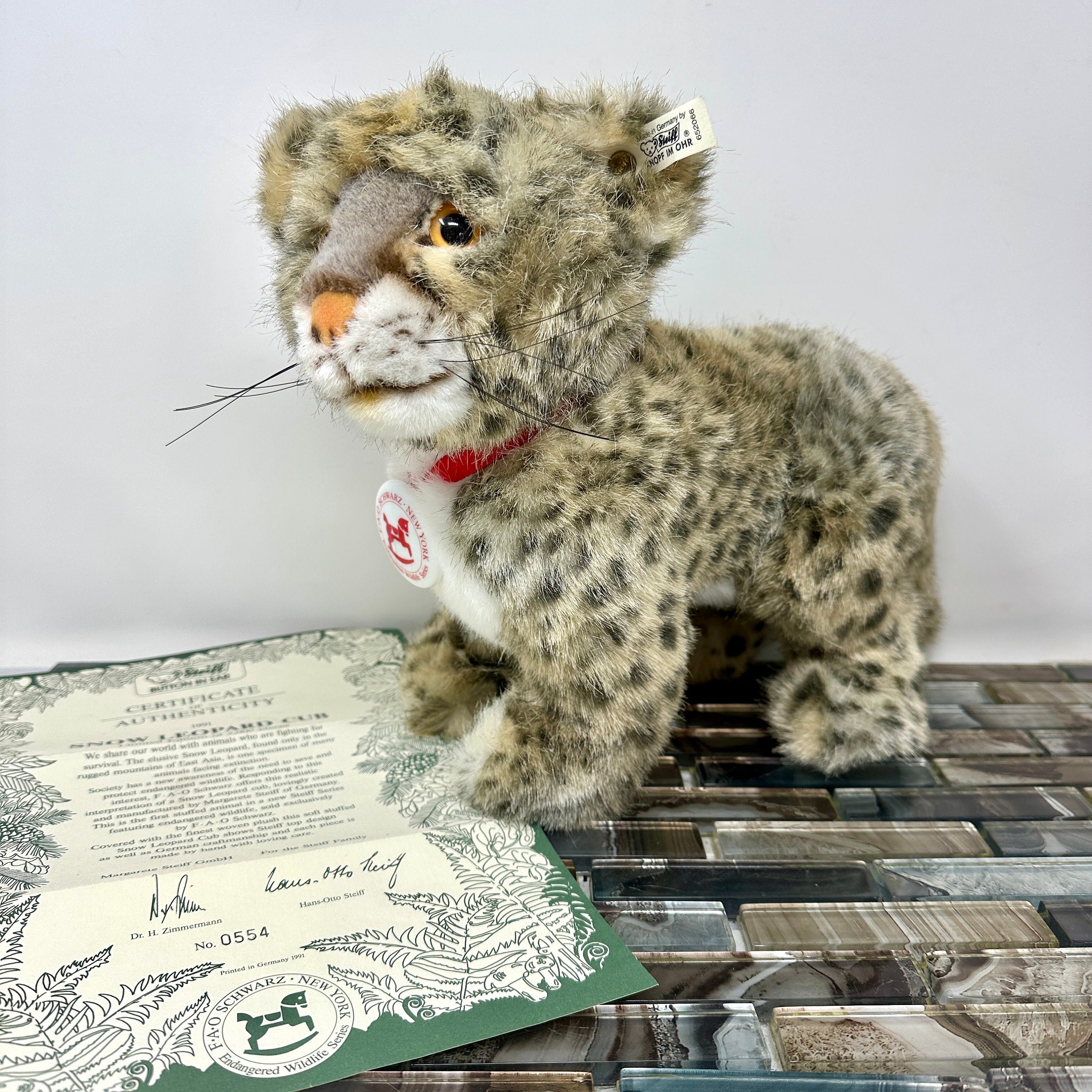 FAO Schwartz Steiff Leopard Cub 652066, Vintage Limited
