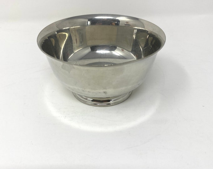 Boardman Colonial Pewter Paul Revere 4 in Bowl, Vintage Silver Plate
