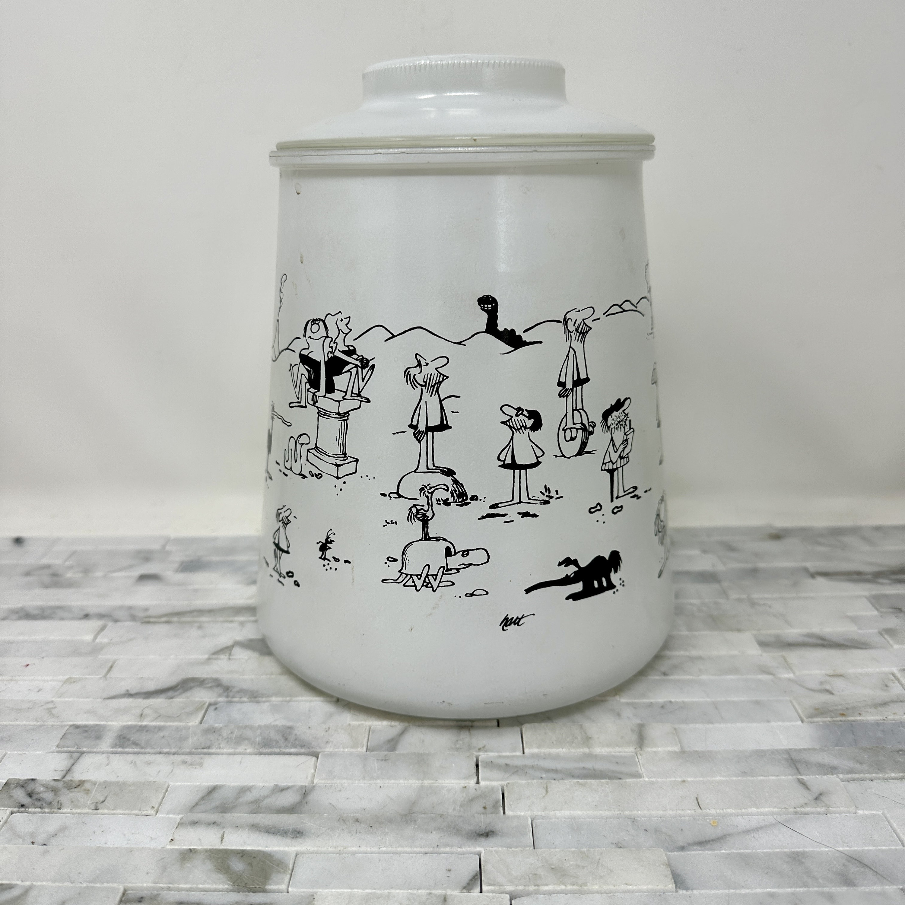Johnny Hart BC Comics Bartlett Collins Cookie Jar Black White