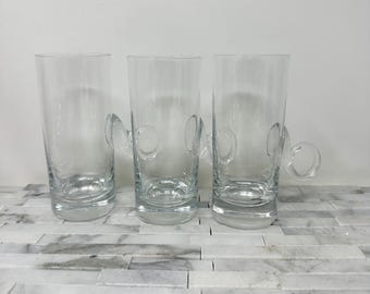 Vasos de café irlandés de cristal de plomo Lenox, juego de 3, vintage Lenox soplado a mano