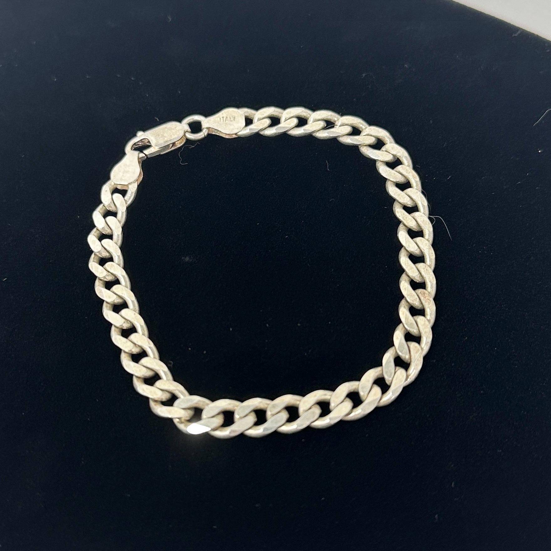 Vintage 925 Sterling Silver Italy Polished & Textured Links