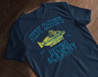 Zissou Diving Academy Mens T-Shirt | Men's Tshirt Vintage | funny t-shirt for men | novelty mens gift | tshirt men graphic | Movie Shirt