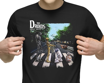 Star Wars Camicia Droids Abbey Road T-Shirt Movie Music Mashup Adulti Regalo per Uomini T Shirt