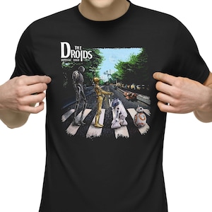 Star Wars Shirt Droids Abbey Road T-Shirt Movie Music Mashup Adults Gift For Men T Shirt