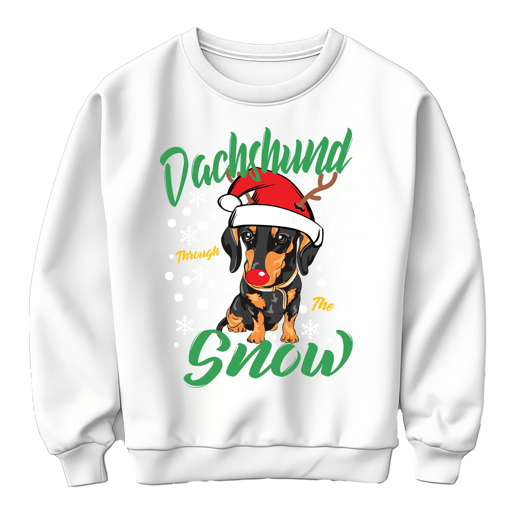 Pull De Noël Homme Motif Teckel Norvégien - Sweat Festif Humour Chien - Taille Ample Confort