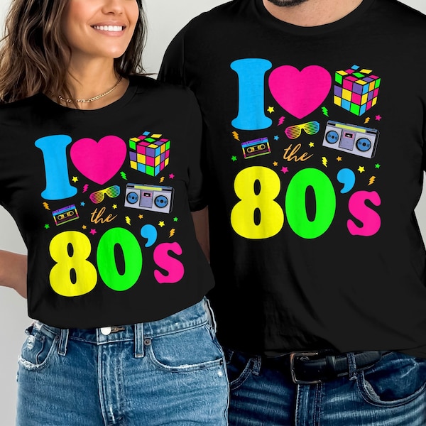 I Love The 80s, Vintage 1980's T-Shirt, Ladies Unisex Crewneck Shirt, Retro T-shirt, Gift, Funny T-shirt, Short Sleeve T-shirt