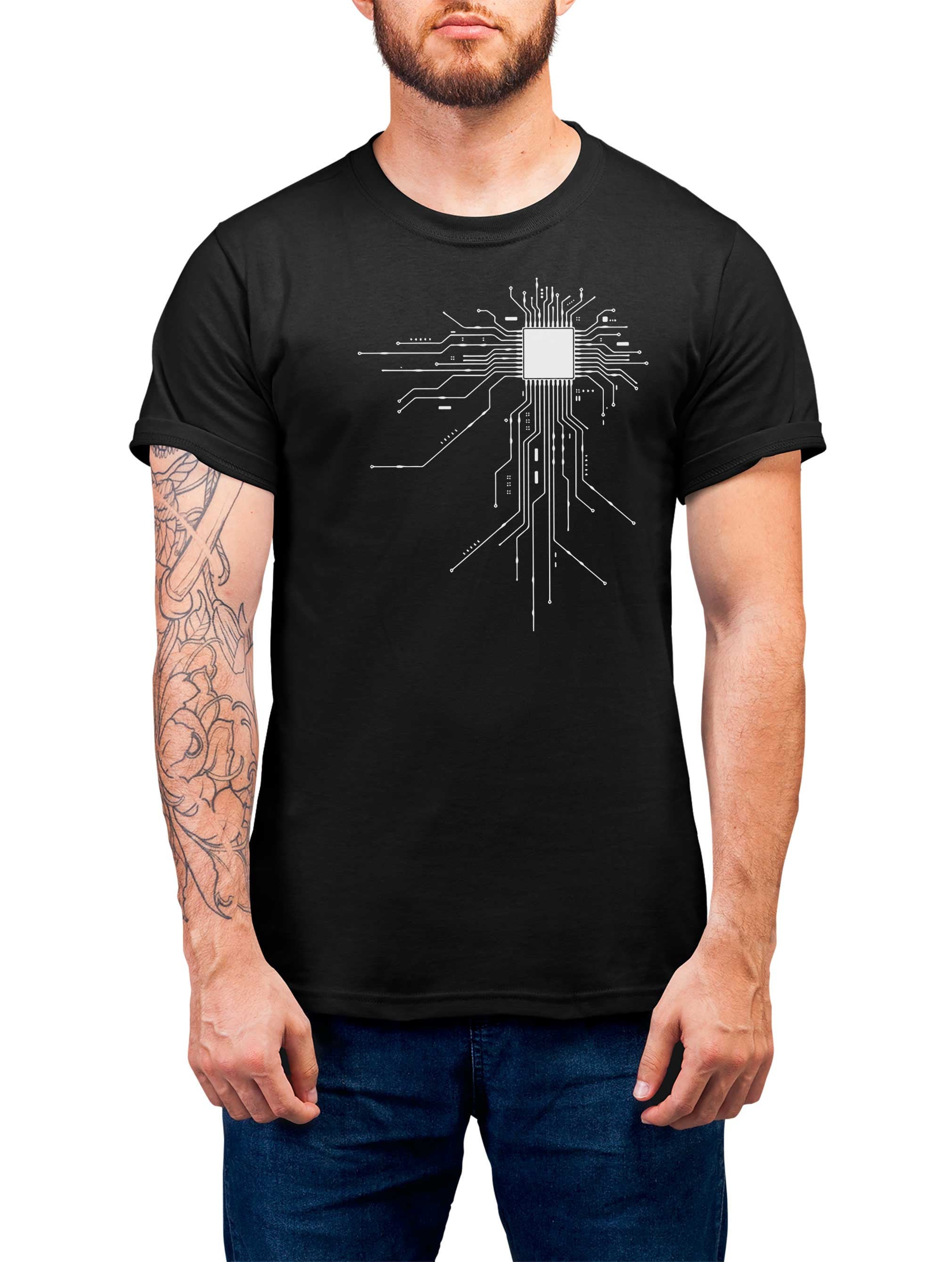CPU Men&rsquo;s T-shirt Computer Heart Fun Cool Shirt - Etsy UK