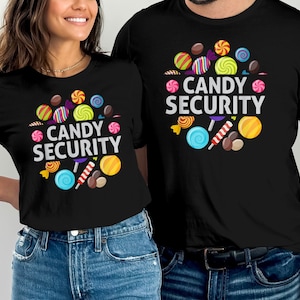 candy land costumes adult candy land tee candy security T-Shirt shirt funny Halloween costume party funny tee shirt women men kids