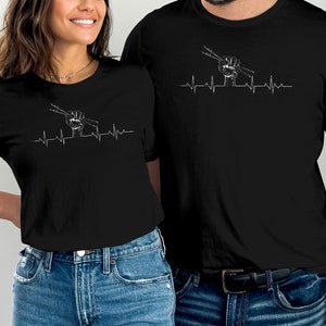 Drummer Fist Heartbeat T-Shirt, Drummer Shirt, Drum Kit Shirt, Guitarist Shirt, Rocker Shirt, Music Lover Gift, Funny Band T-Shirt