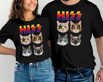 Hiss Funny Cats Kittens T-Shirt Tee Shirt Ladies Mens Gift Animal Dog Puppy Cat Birthday Gift Present T Shirt Tee Humor Crazy Silly Meow