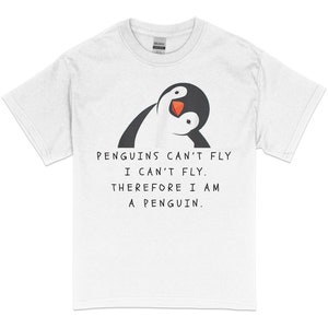 Funny Penguins T-shirt Woman T-Shirt Ladies Unisex Crewneck Humor Text Hipster Gift Present Graphic Tee Unusual Winter Clothing