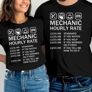 Mechanic Hourly Rate - Great for Automobile Car Mechanic T-Shirt, Auto Repair Mechanic Shirt, Auto Mechanic Gift, Car Guy