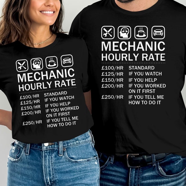 Mechanic Hourly Rate - Great for Automobile Car Mechanic T-Shirt, Auto Repair Mechanic Shirt, Auto Mechanic Gift, Car Guy