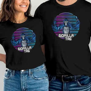 Retro gorilla tag T-Shirt, Ladies Unisex Crewneck Shirt, Animal Lover Gift, Animal Print Shirt, Funny T-shirt, Fashion Tee