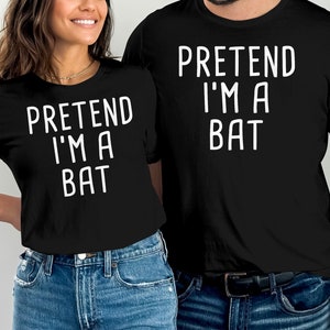 Fai finta che io sia un pipistrello Divertente Pigro Costume di Halloween T-shirt T-shirt Tee Uomo Donna Donna Costume di Halloween Divertente Idea regalo di Halloween