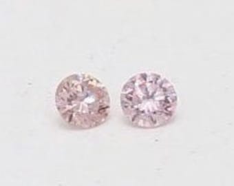 Argyle Pink Diamonds Pair: 0.04 ct Total, 5P Color