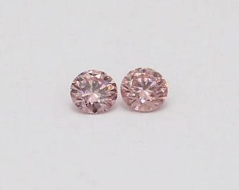 Argyle Pink Diamond Pair: 0.06 ct Total, Natural Fancy Intense Pink