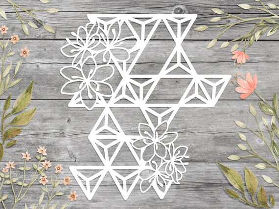 Geometric Flowers 1 Cut File Digital Scrapbook Paper Cut | Etsy