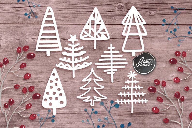Download Christmas Tree doodles cut file SVG Paper PNG PDF Dxf | Etsy
