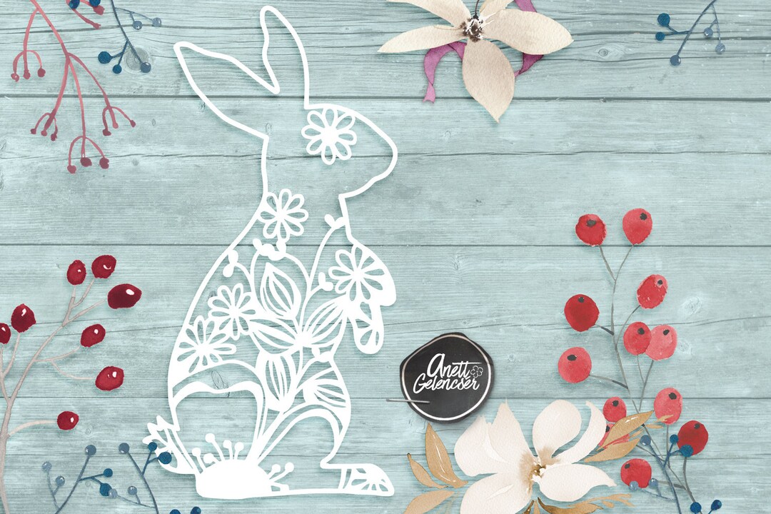 Easter Bunny Cut File | Digital Scrapbook | Paper Cut | Svg Png Pdf ...