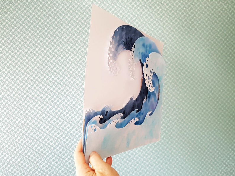 Download 3D Waves cut file SVG Paper Cutting Template PNG PDF Dxf ...