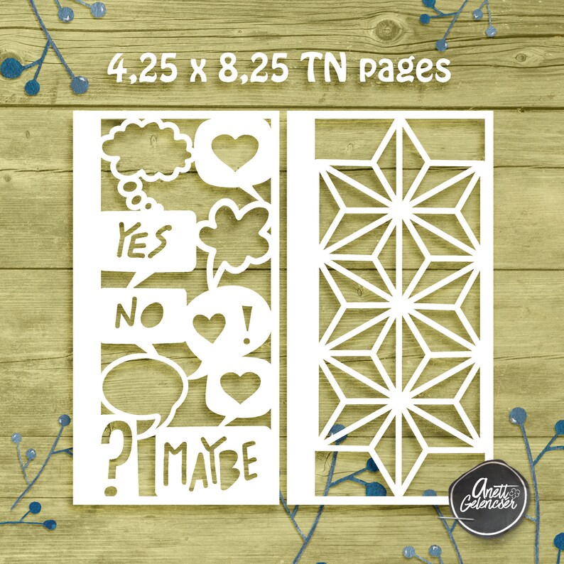 Scrapbook Traveler/'s notebook pages cut files Speech Bubbles and Geometric Fun Cricut svg png dxf pdf| Silhouette TN pages