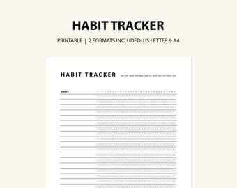 Monthly Habit Tracker | Printable PDF | Routine Planner