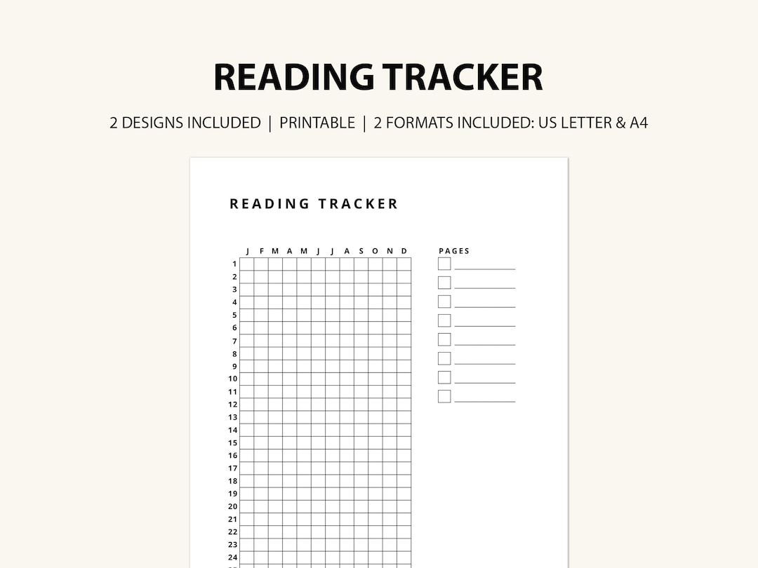 Reading Tracker Printable PDF Reading Log Etsy
